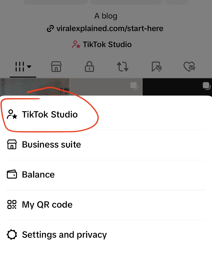 Click on TikTok Studio.